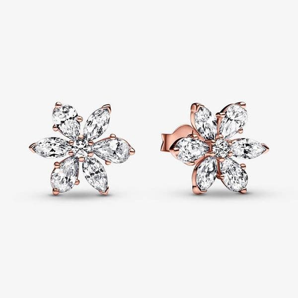 Sparkling Herbarium Cluster Stud Earrings 925 Sterling Silver designer Earrings Women Party Jewelry Crystal Rose Gold earrings with Luxurious Retail Box Set
