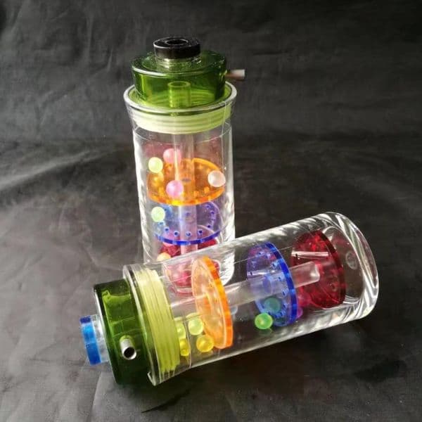 Smoke Pipes Hookah Bong Glass Rig Oil Water Bongs Jinde Three Layer Filtered Silent Acrylic Water Smoke Bottle