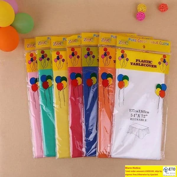 PE Tablecloth table Cover Solid Color Tablecloth Birthday Party Supplies Wedding Decoration Tablecloths KKA6884