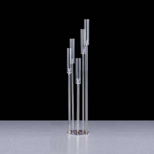 Fashion Wedding Decoration Centerpiece Candelabra Clear Candle Holder Acrylic Candlesticks for Event Party Supplies 10 Pcs Simple