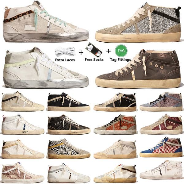 Designer Casual Shoes Women Mens SuperStars New Release Ball Star Mid top Shoe Italy Brand Sneakers Classic Famous Dirty Stars Genuine Leather Trainers s