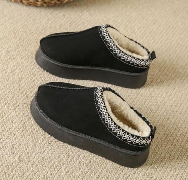Winter Retro Women Snow Warm Suede Leather Lazy Loafers Boots Shoes Woman Lady Female Flat Bottine Botas Boots Mujer Shoes