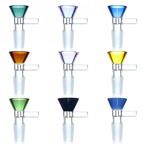 flower bowl herb slide bowl Bong Bowl Slide Smoking Glass Bowls 14mm Bong Slides Glass on Glass Male Slide 14mm Pull-out Bowl 14.5mm male handle bowl smoking accessories