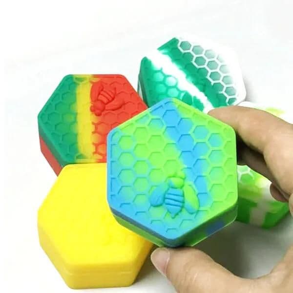 Honeybee Hexagon Silicone Container nonstick silicone Jars 26ML Wax Container For Oil Crumble Wax Silicone Jars Dab LL