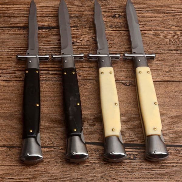 The Good 10 Inch Godfather Stiletto Mafia Folding knife Pocket knives D2 Stainless steel blade Camping tactical knives EDC Tools