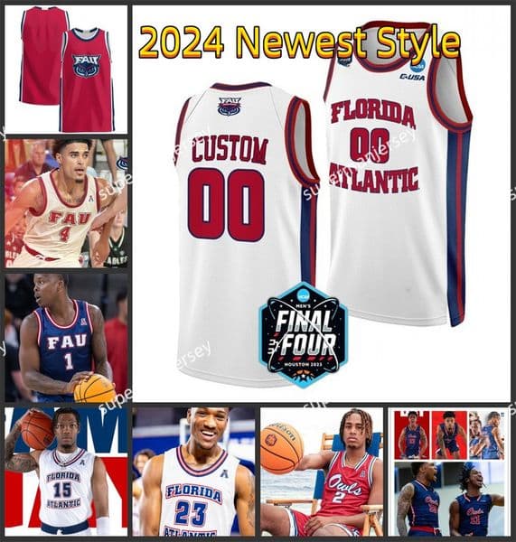 Johnell Davis FAU Owls Basketball Jersey Alijah Martin Vladislav Goldin Brenen Lorient Nicholas Boyd Vanterpool Florida Florida Atlantic Owls Jerseys