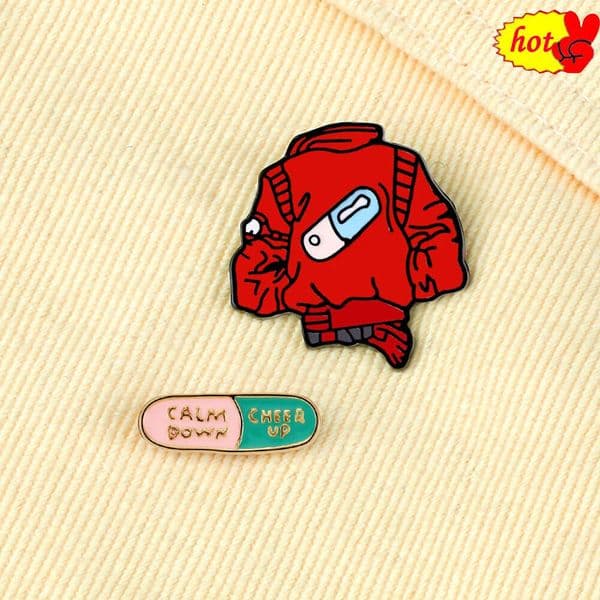 New 2 Styles Pill Enamel Pins High Quality Cool Jacket Brooches Women Men Coat Lapel Pin Badges Jewelry Decoration Jewelry Gift