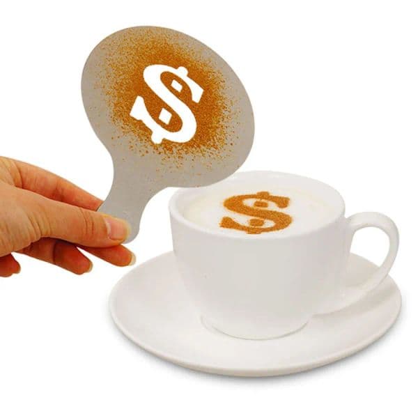 Cafe Foam Spray Template Barista Stencils Decoration Tool Fancy Mold Plastic 12pcs set Coffee Printing Flower Model ZZ