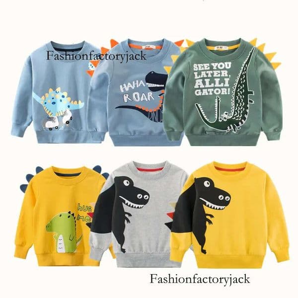 T Shirts 2023 Boys Clothes Kids Autumn Spring Thin Sweater 100 Cotton Dinosaus Shark Cartoon Clothing for Children 1 9 Years 230620