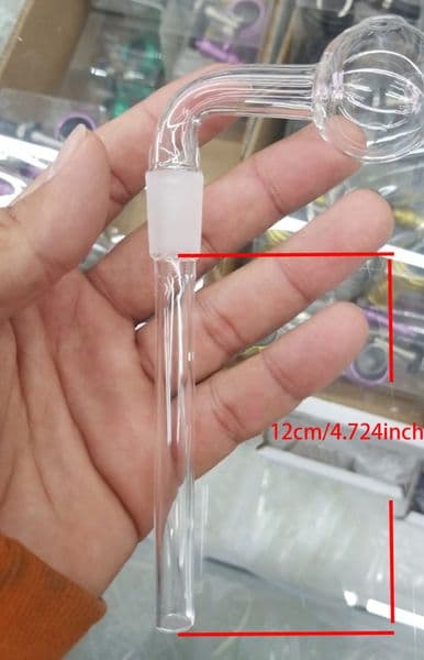 100pcs Male Joint Clear Oil Burner Pipe Glass Bong Bowls Thick Pyrex Glass Downstem with Bowl 90 Degree Blend Hand Pipe For Water Hookah Bong