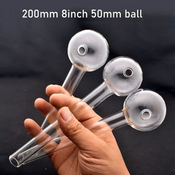 XXL Large Size Thick Pyrex Glass Oil Burner Pipe 8inch Lenght Thick Glass Tube Smoking Pipes Tobcco Herb Test Straw Oil Nails Water Hand Pipes Smoking Accessories
