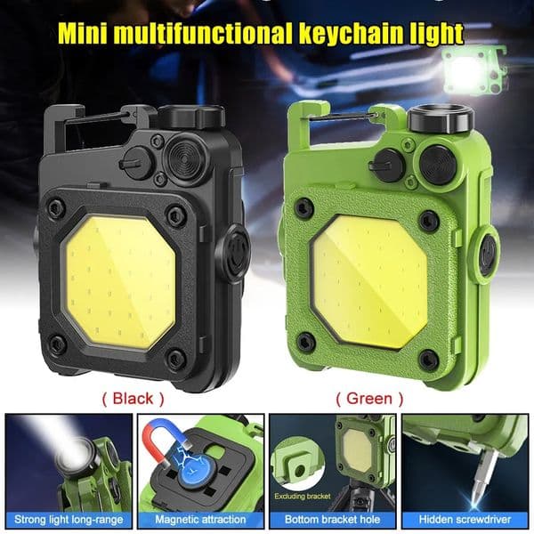 Mini LED Flashlight Keychain Light USB Charging Multifunctional Portable Camping Flashlights Work Lights fishing Lanterna COB