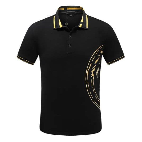 Men's Tee Polos black & White color Classic Domessa print fashion 100% cotton Casual 3XL 2XL 744485593