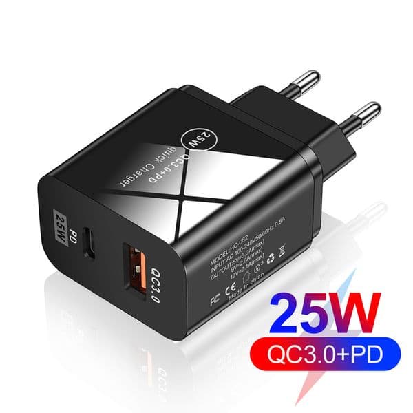 25W PD USB-C Wall Charger Fast Quick Charging Portable Power Adapters For IPhone Samsung Huawei Multiple phone models