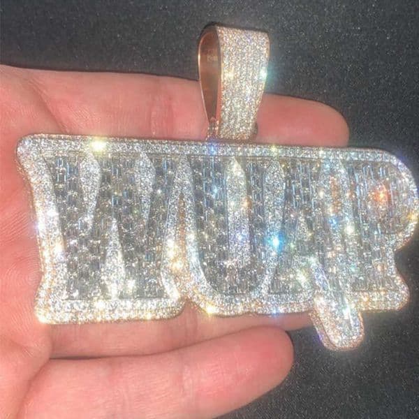 Custom Letter Name Number Fine Jewelry Pendants Iced Out Round Moissanite Diamond Hip Hop Jewelry Personalize Jewelry
