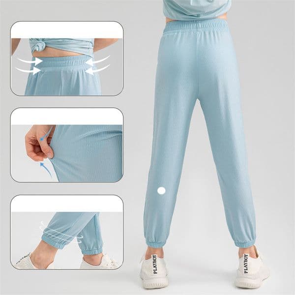 Yoga Women Jogger Pants High Waist Soft Womens Drawstring Pants Training Lady Jogging Pants 6219
