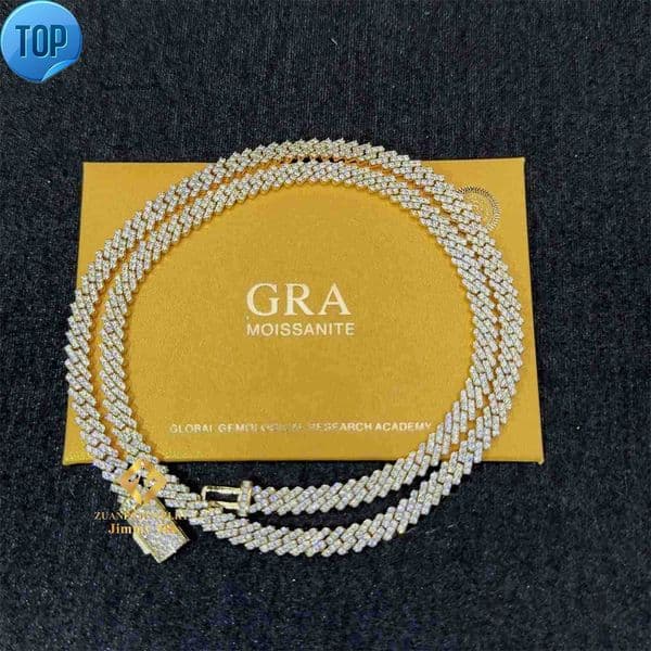 Pendant Necklaces 5mm Width One Row Iced Out Man Jewelry Gra Certificates Pass Diamond Tester Vvs1 Moissanite Cuban Link Chain Necklace