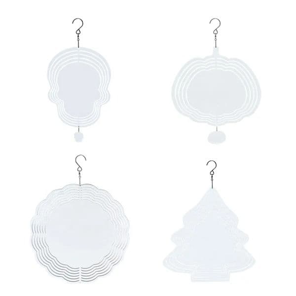 8 inch Sublimation Blank Wind Spinner White Aluminium Metal Hanging Spinners Blanks for DIY DOUBLE Sides Printable Garden Decoration LL
