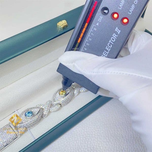 bracelet necklace mossanite Customized Unique Style15mm Pass Diamond Tester Colorful Moissanite Hip Hop Jewelry Iced Out Cuban Link Chain Evil Eyes Bracelet