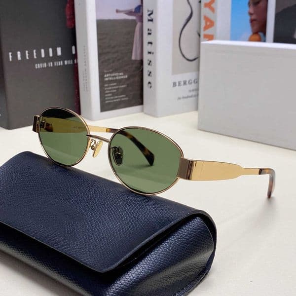 Sunglasses Designer Sunglasses Occhiali Sole Uomo Vintage Bling Sunglasses CL40235U Retro Eyewear Stores Golden Silver Metal Full Frame