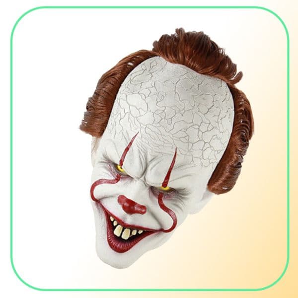 Dropship Silicone Halloween Horror Props Clown Mask Movie Peripheral Scary Clown Mask Back To Soul Full Face Party Mask274b