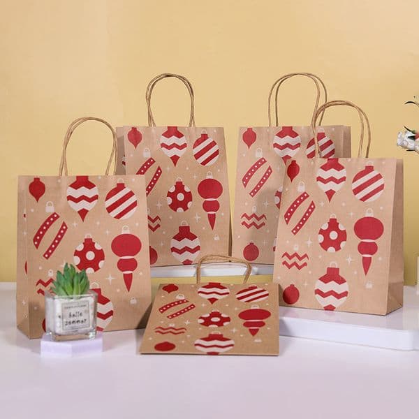 Christmas Gift Bag Christmas Kraft Paper Bag Gift Bag Handbag Wholesale LX6207