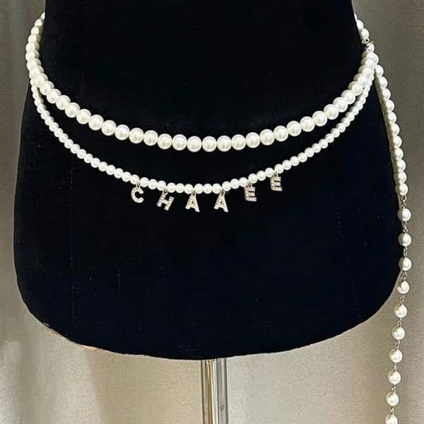 CC Belts designer belt for women letter Fashionable Pearl Diamond Waist Chain Stylish 2026 Designer Accessory Belt gift AA