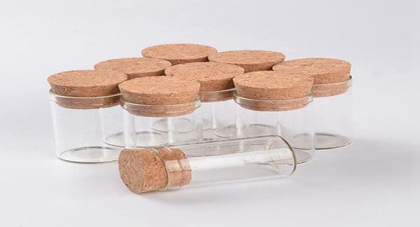 10ml Small Test Tube with Cork Stopper Glass Spice Bottles Container Jars 2440mm DIY Craft Transparent Straight Glass Bottle HHA1