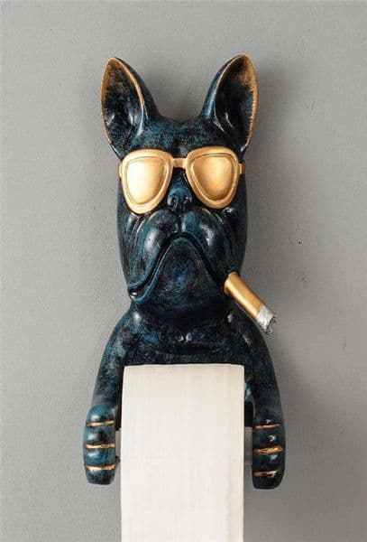 Tray Toilet Bulldog Resin Punch Hand Tissue Box Household Paper Towel Holder Reel Spool Device Dog Style 220624