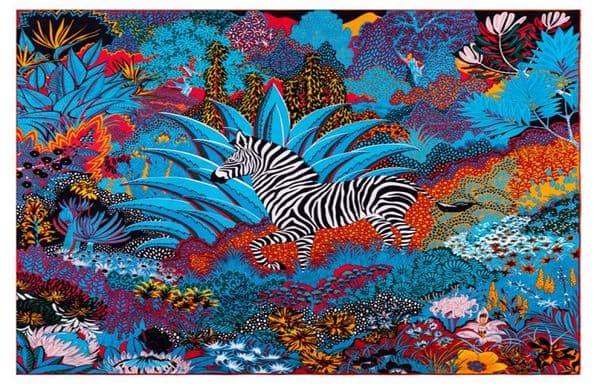 Manual Hand Rolled Twill Silk Scarf Women Forest Zebra Square Scarves Echarpes Foulard Femme Wrap Lady Bandana Hijab 90CM90Cm