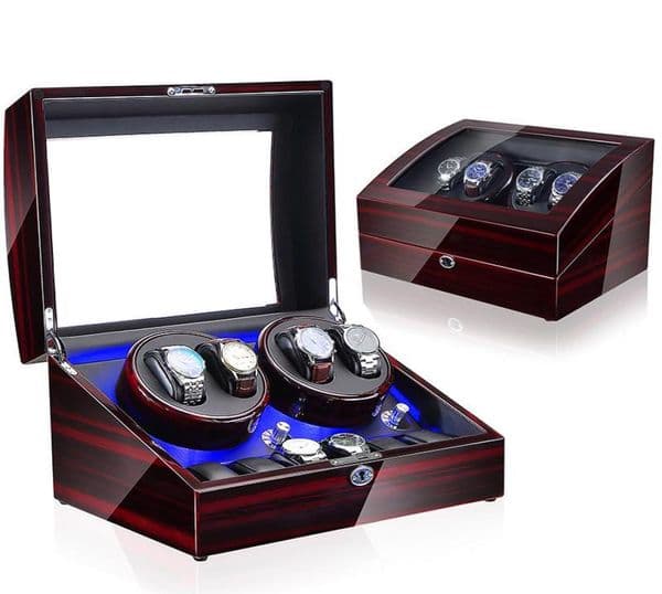 Watch Boxes Cases Light Led Automatic Orbit Mabuchi Luxury Engine Winder Box Rotating May Contain Four Hanical Clos And 6 Quartz