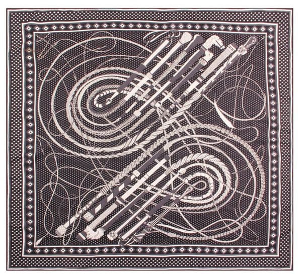 Manual Hand Rolled Twill Silk Scarf Women Leather Whip Dots Printing Fashion Square Scarves Echarpes Foulards Femme Wrap Bandana H