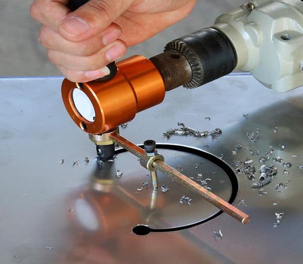 Metal Sheet Cutter Double Head Iron Electric Saw Nibble Cutting Tool Pneumatic Drill Attachment Metal Plate Shear Scissors Punch H