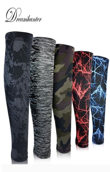 1 Pair Printed Camouflage Calf Sleeves Fitness Shin Guard Compression Basketball Football Socks Running Leg Brace Protector