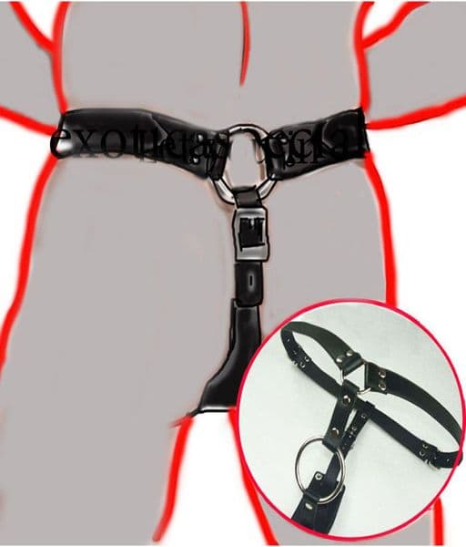 Leather Male Butt Plug Harness,BDSM Orgasm Device,Strap-On Anal Bondage,Strapon sexy Underwear