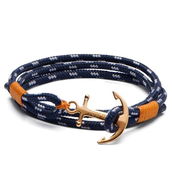 Famous brand tom hope bracelet 4 size Handmade yellow thread rope chains stainless steel gold anchor charms bangle with box and ta