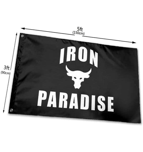 Iron Paradise Flags 3x5ft 100D Polyester Printing Sports Team School Club Indoor Outdoor