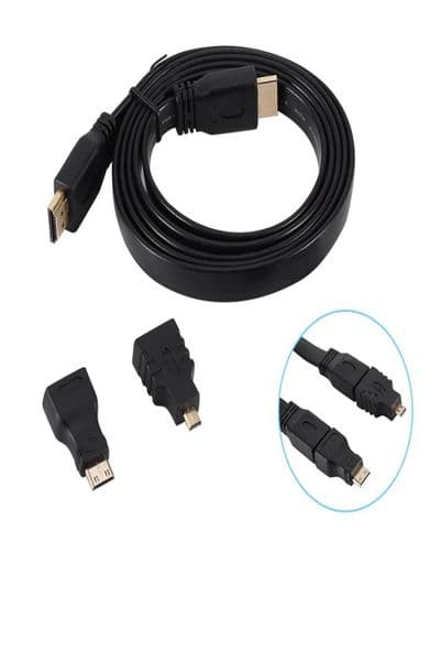 1080P Cable to MiniMicro Adaptor Kit Set For HDTV Android Tablet PC TV Laptop Universal Black