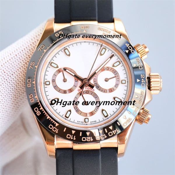 Luxury Ceramic Men's Watches 116518 116519 Automatic Mechanical Time Code 40mm Waterproof Watch ETA7750 904L Rubber Band TW Factory Stainless Steel Wristwatch-1