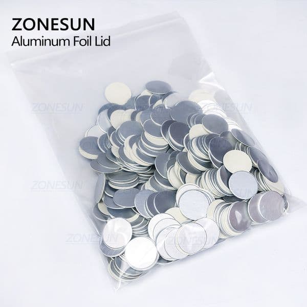 ZONESUN induction sealing Machine customized size plactic laminated aluminum foil lid liners 500pcs for PP PET PVC PS ABS glass bottles