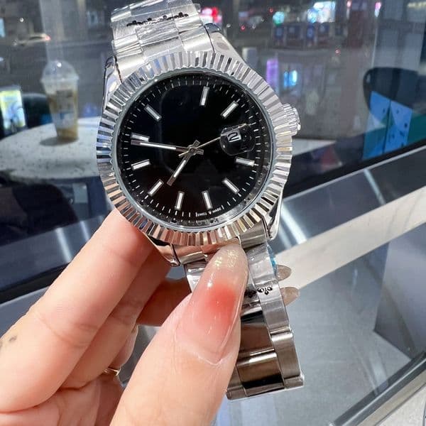 2023 Brand 41mm Men's automatic sports watches quartz movement luminous face refined stainless steel Wristwatches d112233