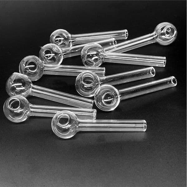 7cm Glass Oil Burner Pipe Mini Thick Smoking Pipes Clear Test Straw Tube Burners For Water Bong Accessories