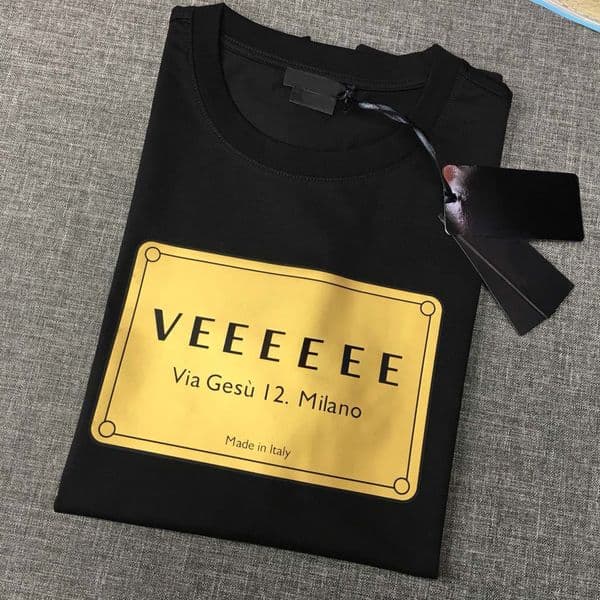 High-quality Medusa Embroidery Men's T Shirt Italy classic V-letter Tide Brand logo Spring/Summer Pure Cotton Short Sleeve T-shirts for men and women with couple