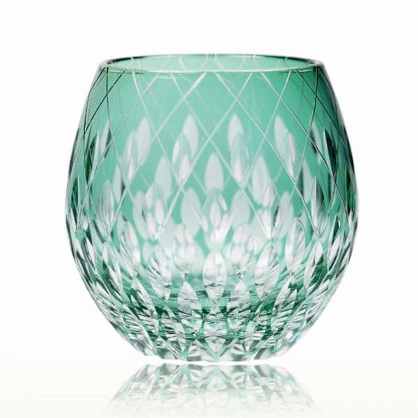 Crystal Edo Kiriko Craft Collect Whiskey Whisky Wine Glass Green Red Blue 11oz Handmade Glasses