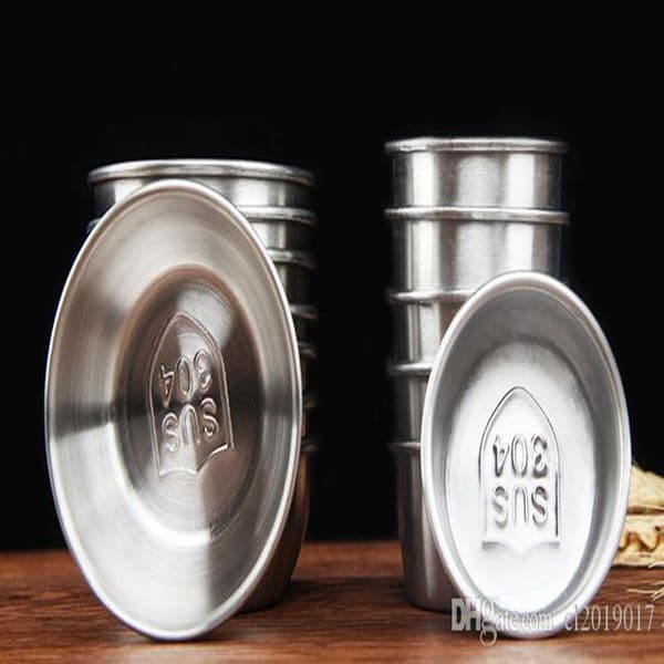 Stainless Steel Sauce Cup Reusable Tomato Sauce Container Dipping Bowl for Fast Food Restaurant Bar