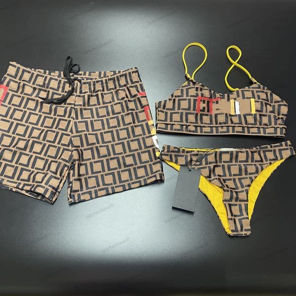 Designer Bikini Letter Lovers Swimwear Bathing Suit Bikinis Shorts Push Up Padded Womens Swimsuit Summer Beach Swim Short Trunks for Men