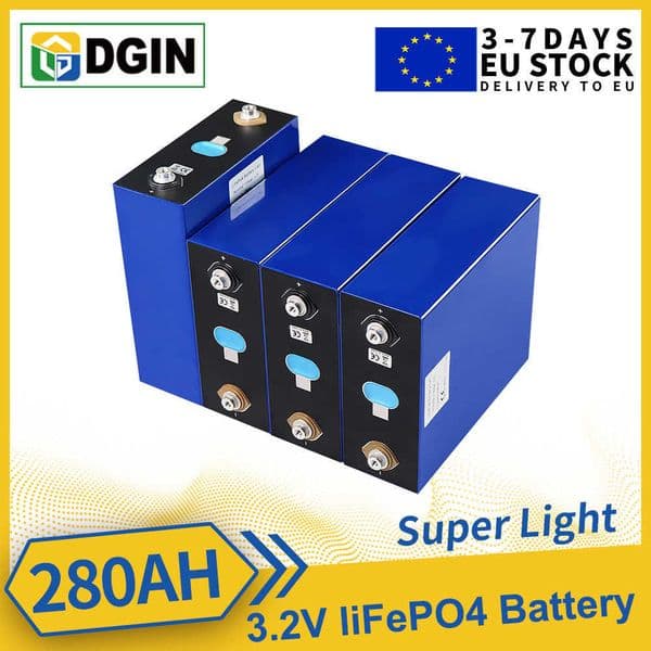 LiFePO4 A-grade battery 3.2V 280Ah iron phosphate solar system DIY watch ship battery European warehouse fast delivery