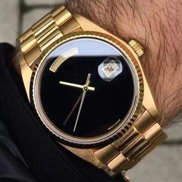 Men Daydate Automatic 18k Gold Sapphire Glass Stainless Automatic Mens Watches Sports Male Wristwatch295v