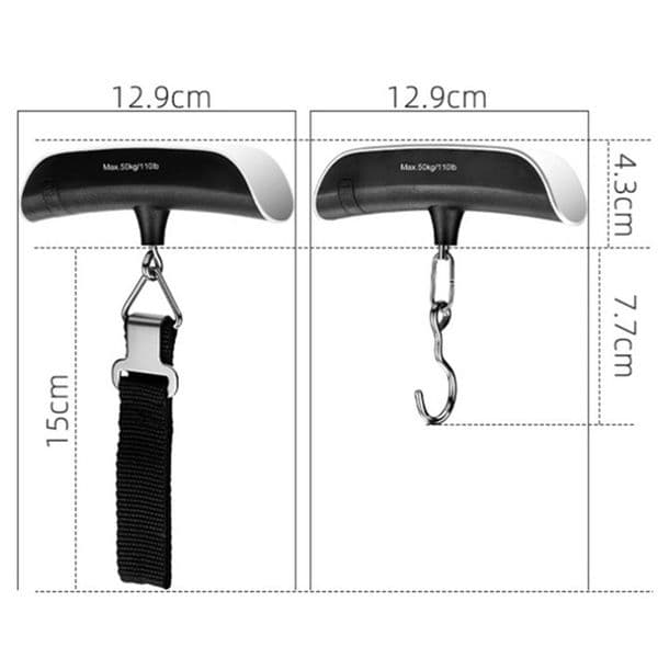 2023 Hot Digital Electronic Luggage Scales Portable 50kg/10g 50kg/110lb Suitcase Scale Handled Travel Bag Weighting LCD Display Hanging Scale With Retail Box