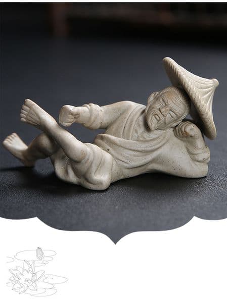 Jingdezhen Handmade Craft Purple Clay Stoneware Tea Pet Old Man Playing Piano Chess Ornament Creative Ceramic Tea Ceremony